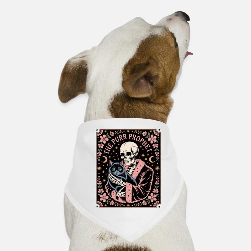The Purr Prophet Skeleton Cat Occult Dog Bandana