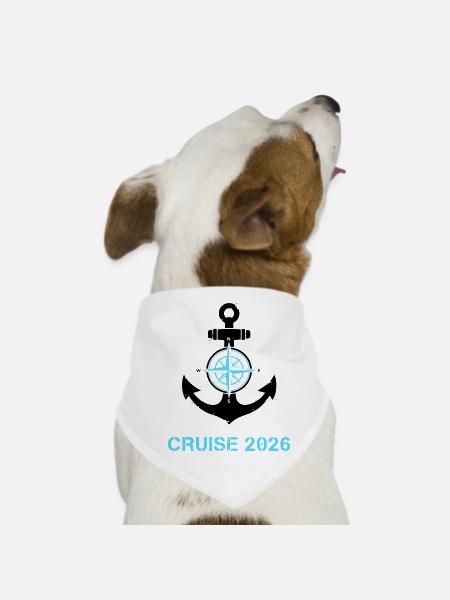 Anker Kompass Cruise 2026 Logo - Hunde-Bandana - Weiß - Vorne