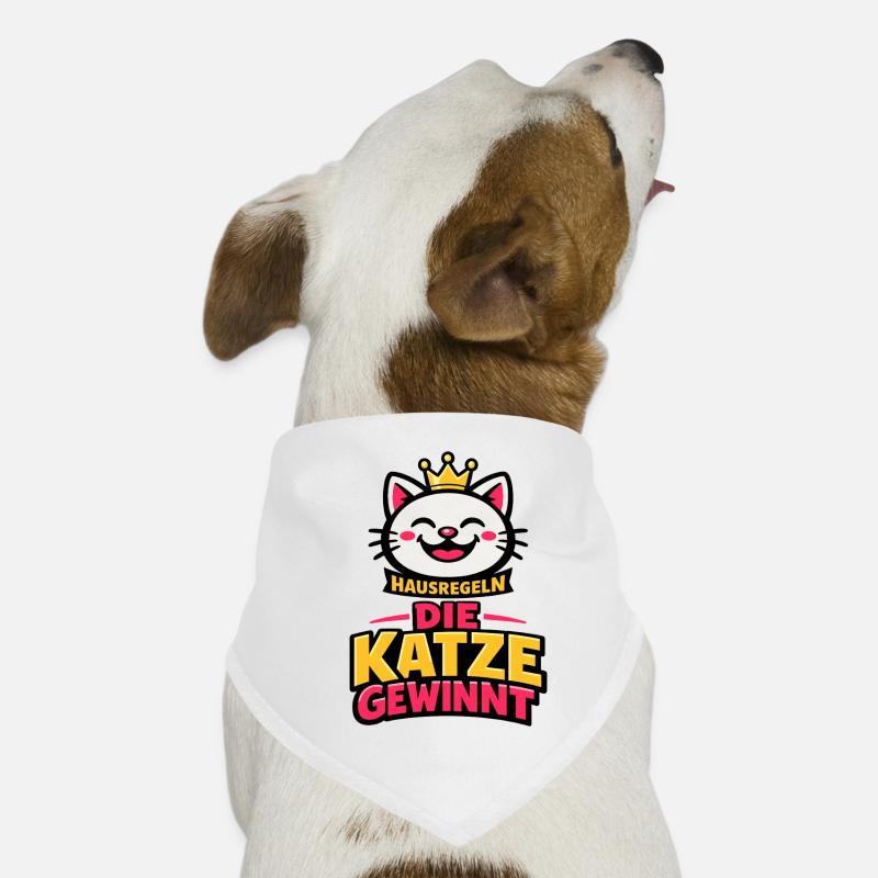 Hausregeln Die Katze gewinnt lustiger Spruch Hunde-Bandana