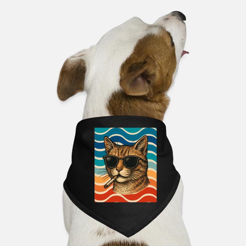 Été des chats avec des lunettes de soleil Bandana pour chien