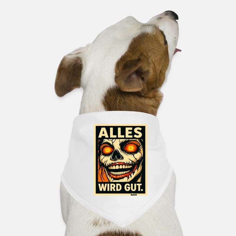 Alles Wird Gut Skull Portrait Dog Bandana