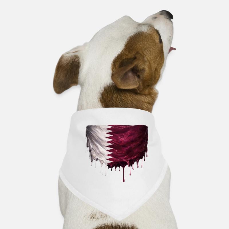 Drapeau du Qatar dans un graffiti tombé Bandana pour chien