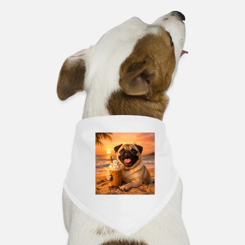 Drôle de meme drôle sur le café d’été sur la plage de la plage Bandana pour chien