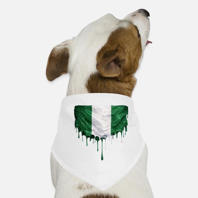 Nigerianische Flagge in buntem Farbauftrag Hunde-Bandana
