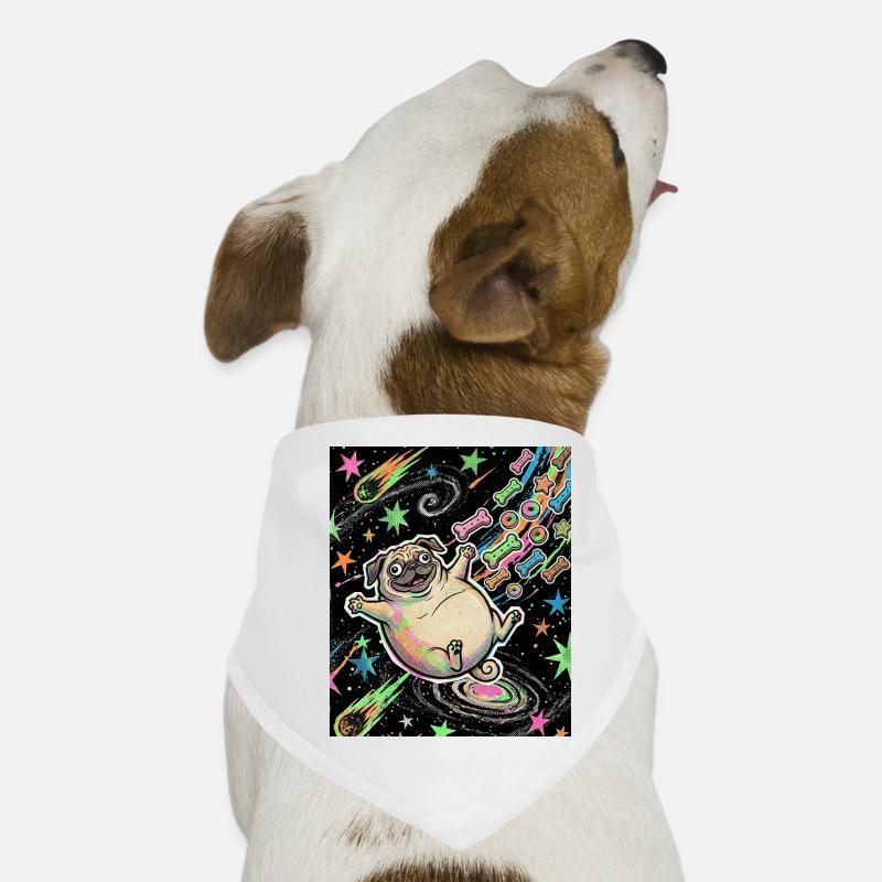 Dicker Weltraum Mops Hunde-Bandana