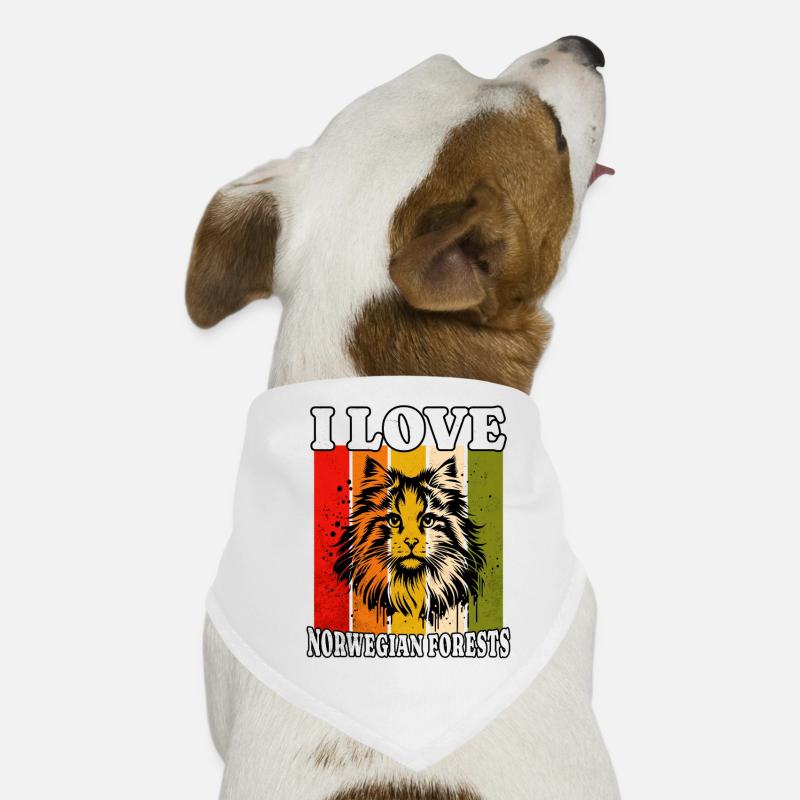I Love Norwegian Forest Hunde-Bandana