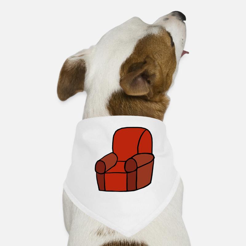 Roter Lounge-Sessel Silhouette Hunde-Bandana