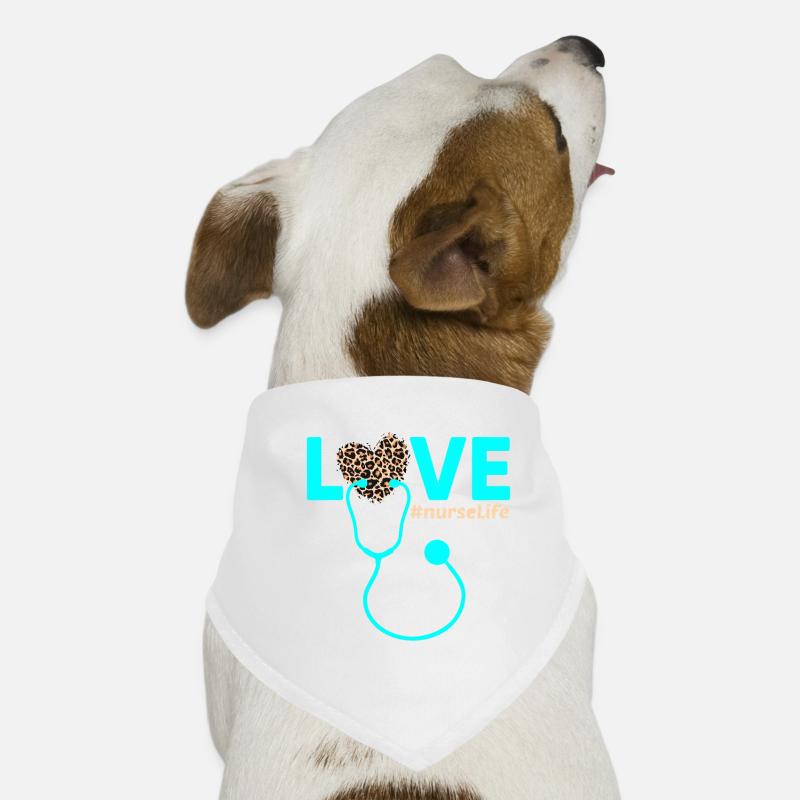 Love Nursing Leopard Heart Dog Bandana