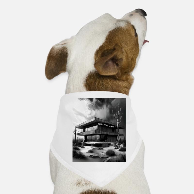 DESERT DETOX RESORT - Brutalist Architecture Sketc Dog Bandana