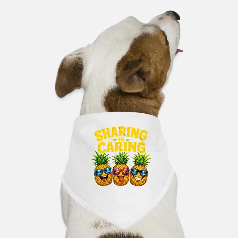 Sharing Is Caring Funny Pineapple With Sunglasses Dog Bandana