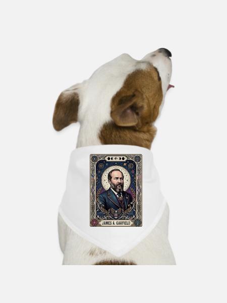 James A Tarotkarte - Hunde-Bandana - Weiß - Vorne