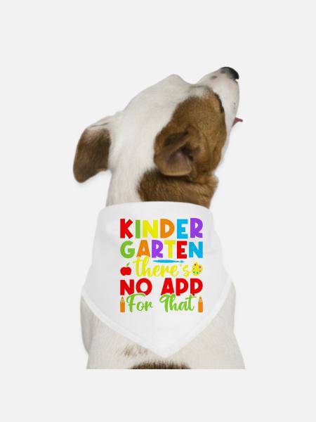 Pre K Teacher No App For That Kindergarten Teacher - Hunde-Bandana - Weiß - Vorne