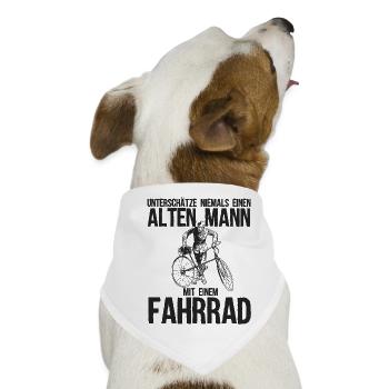 Unterschätze Alten Mann Mit Einem Fahrrad - Hunde-Bandana - Weiß - Vorne