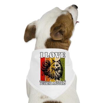 I Love Turkish Angora - Hunde-Bandana - Weiß - Vorne