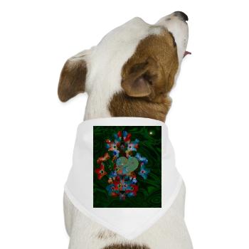 Märchenhaftes Design mit Herz und Blüten  - Hunde-Bandana - Weiß - Vorne