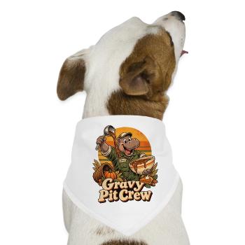 Thanksgiving Nilpferd Gravy Pit Crew - Hunde-Bandana - Weiß - Vorne