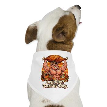 Thanksgiving Bodybuilder-Schwein Truthahn Spruch - Hunde-Bandana - Weiß - Vorne