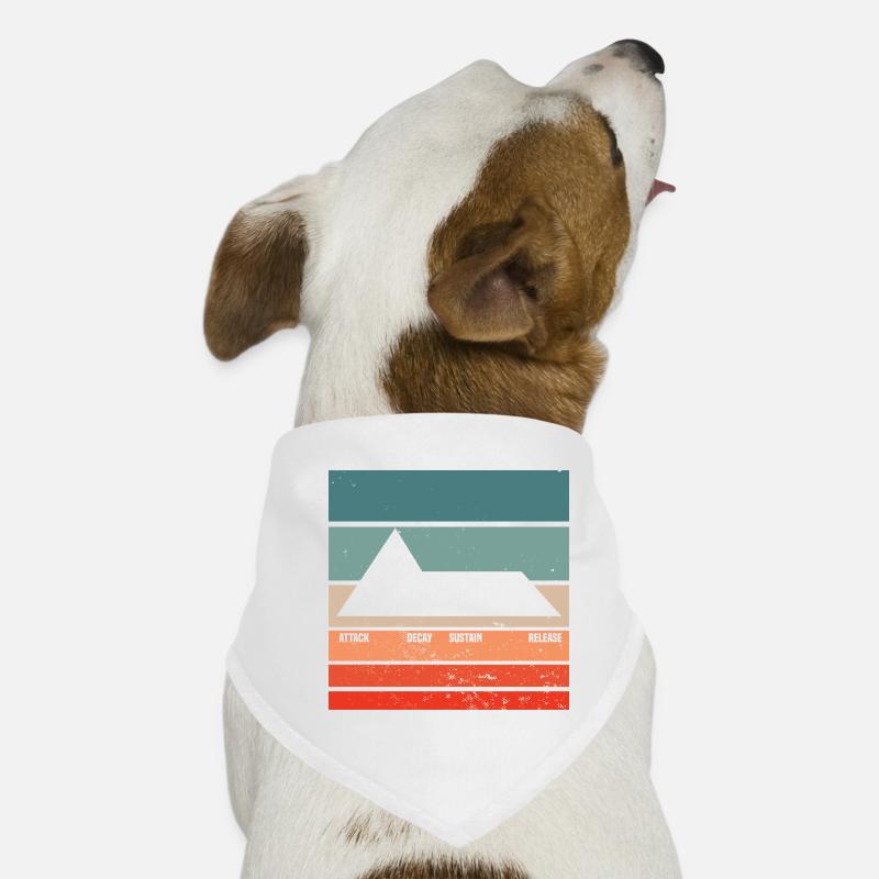 ADSR Modular Techno Festival Nerd Synthesizer - Bandana pour chien - blanc