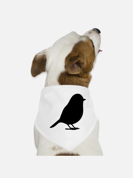 Oiseau - Bandana pour chien - blanc - Devant