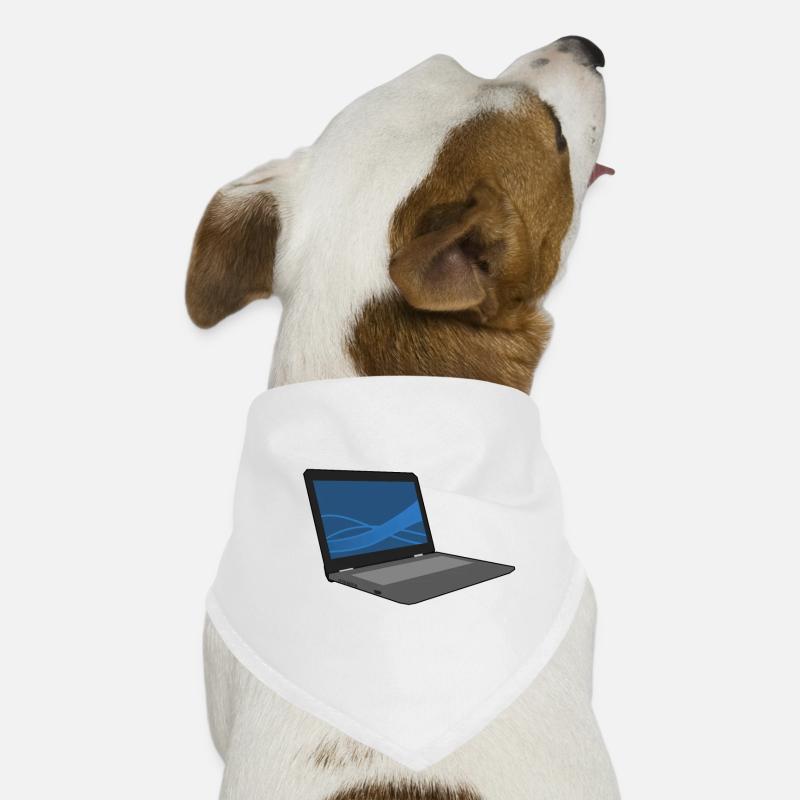 Laptop computer keyboard PC notebook gift idea - Dog Bandana - white