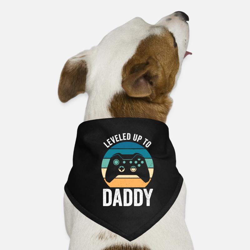 Leveled Up To Daddy Pour Père Cadeau Papa Bandana pour chien