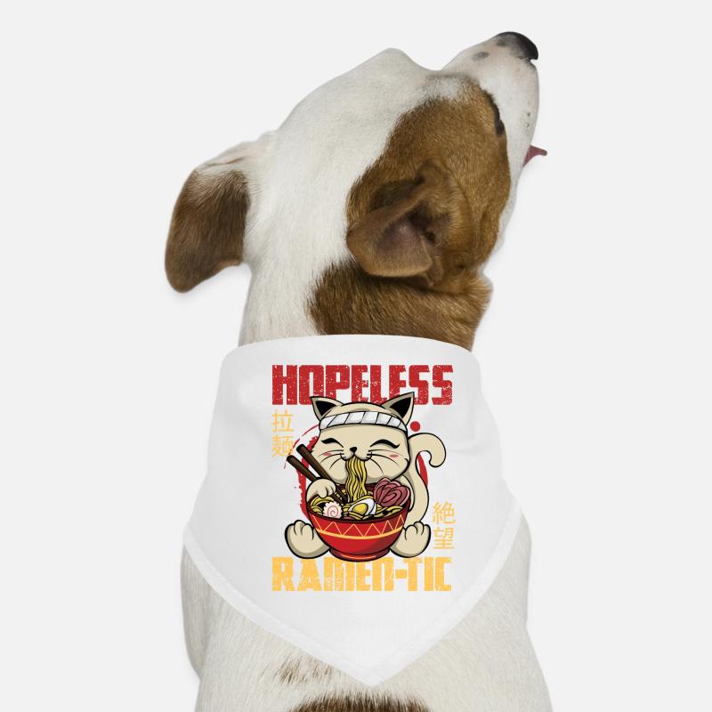 Ramen Chat Romantique Ramentic Drôle Bandana pour chien