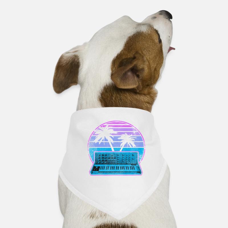 Synthétiseur analogique Synthwave Vintage Retrowave Bandana pour chien