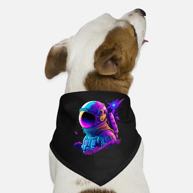 Synthwave Astronaut Space Explorer Hunde-Bandana