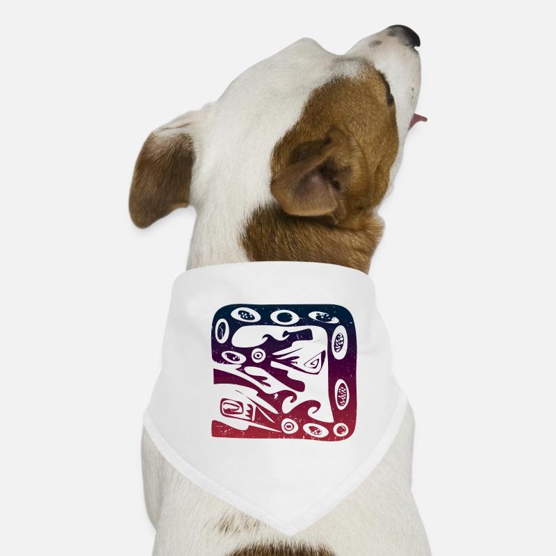 Double Dragon Aboriginal Austrialien Down Under - Hunde-Bandana - Weiß