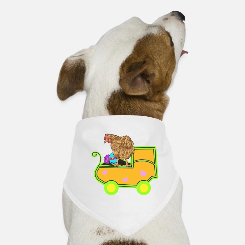 Huhn Eier Schwanger Schwangerschaft Geburt - Hunde-Bandana - Weiß