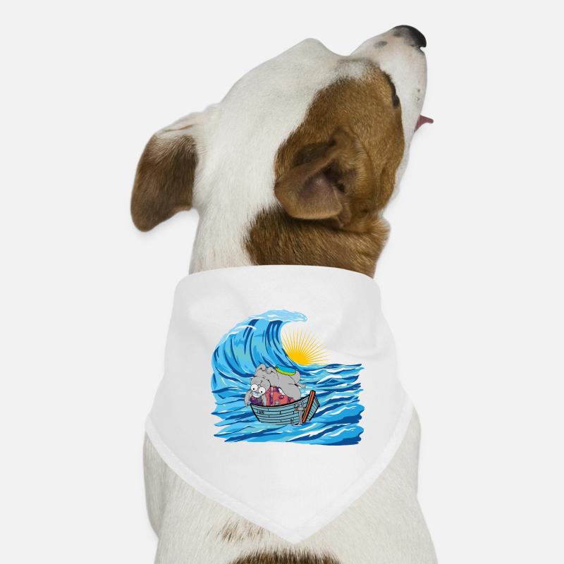 Hase Hasen Kreuzfahrt Seefahrer Boot Boote Matrose - Hunde-Bandana - Weiß