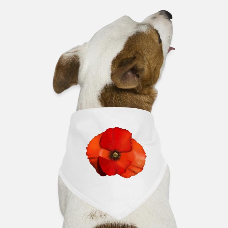 Mohnblume Blüte - Hunde-Bandana - Weiß