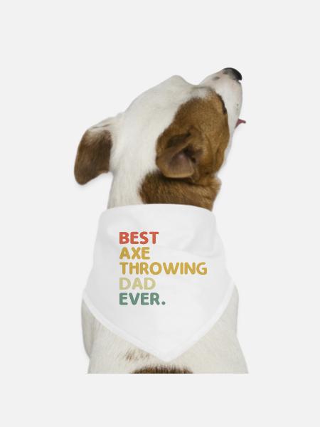 Der beste Axt werfende Vater aller Zeiten Ziel Vater Beil - Hunde-Bandana - Weiß - Vorne