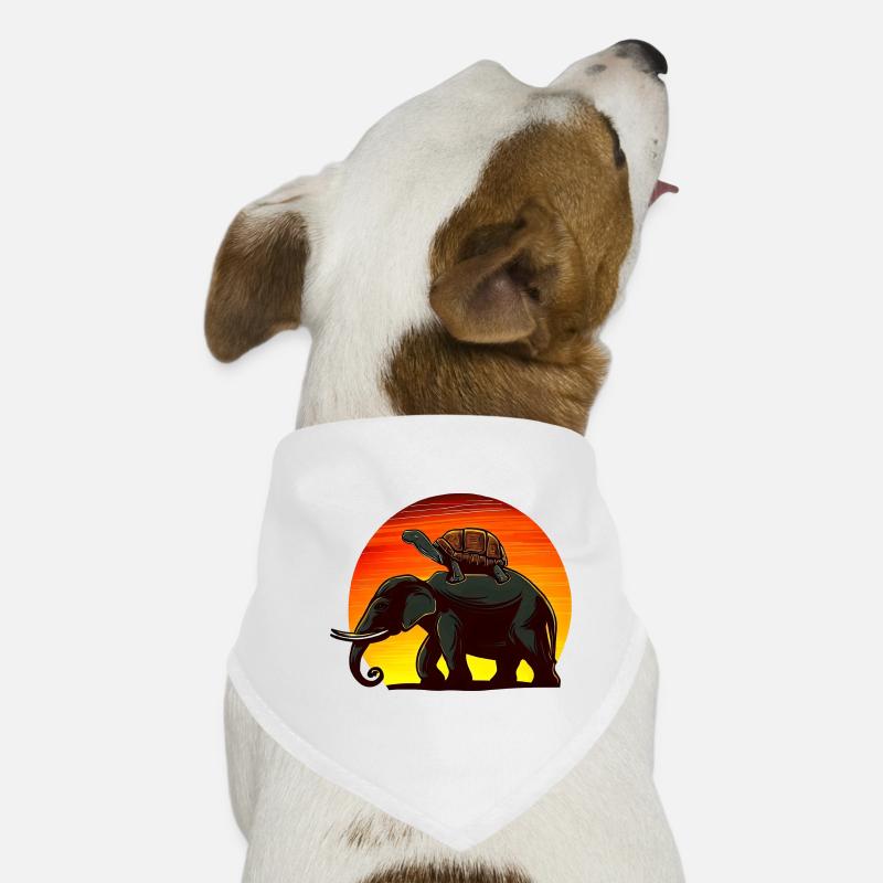 Elephant Turtle Sunset Design Dog Bandana