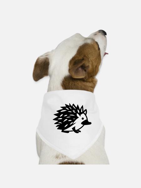 Igel - Hunde-Bandana - Weiß - Vorne