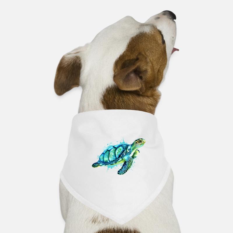 Turtle sea diving from jade colors Dog Bandana