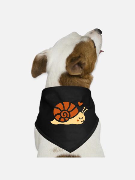 Schnecke - Hunde-Bandana - Schwarz - Vorne