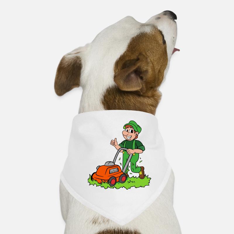 Gärtner mit Rasenmäher Hunde-Bandana
