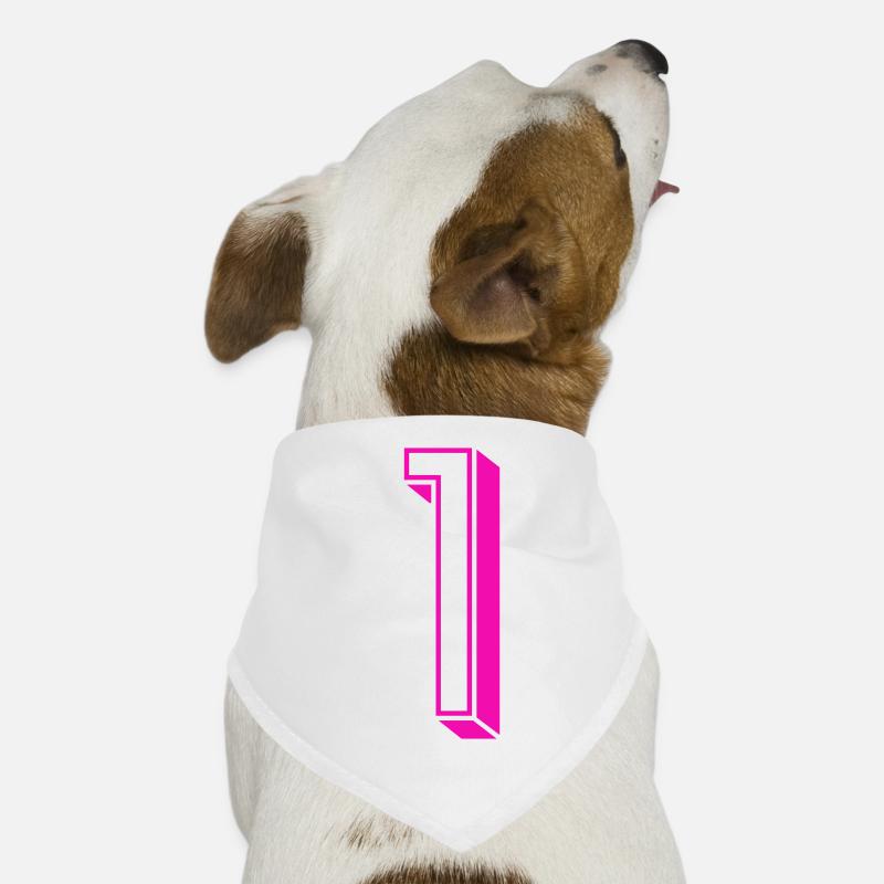 Zahl eins - Nummer 1 pink Mädchen Trikotnummer Hunde-Bandana