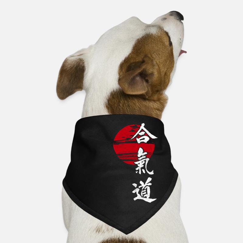 Aikido Sun Martial Art Japan Retro Kangi Idee Hunde-Bandana