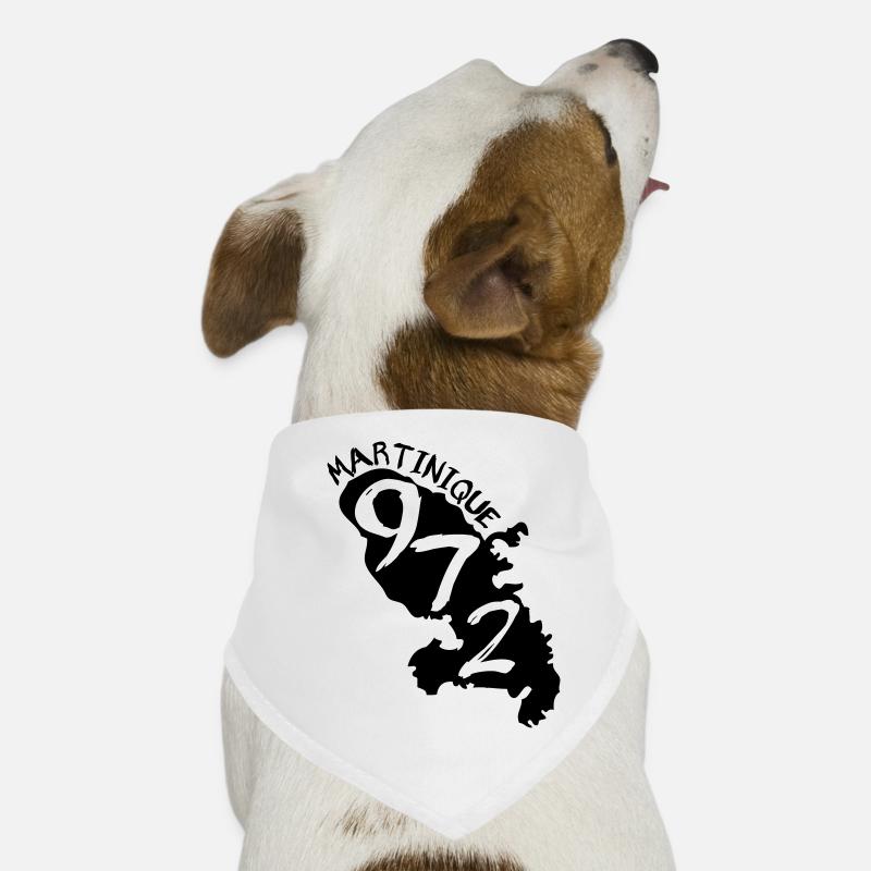 Martinique 972 (1 couleur modifiable) - Bandana pour chien - blanc