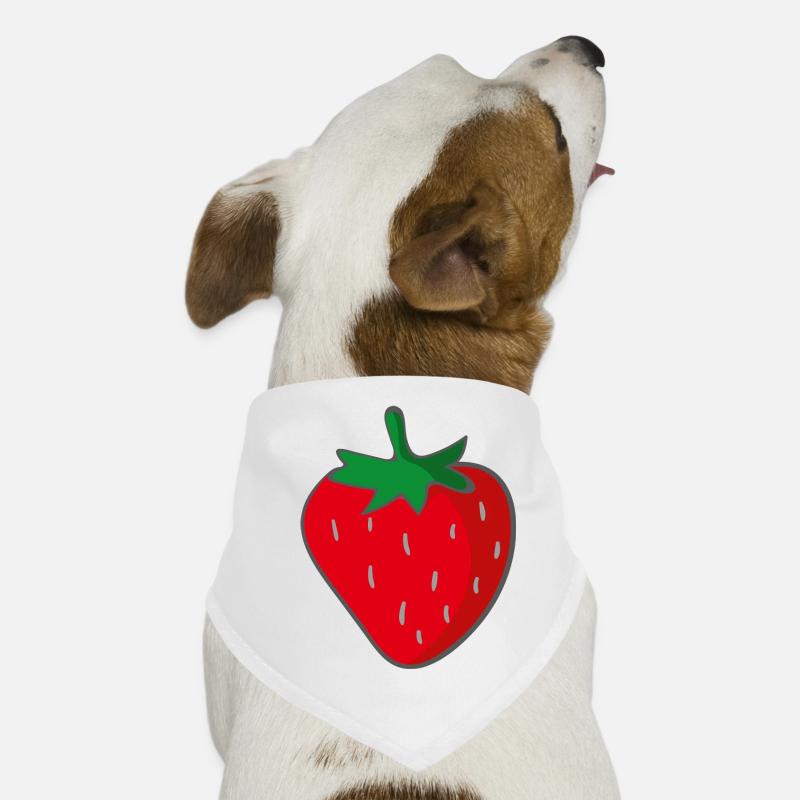 Erdbeere - Hunde-Bandana - Weiß