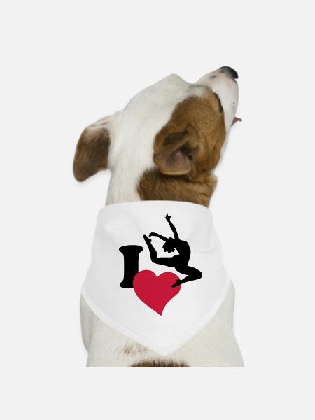 I love to dance - Dog Bandana - white - Front