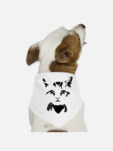 cat, kitten - 2 colours - Dog Bandana - white