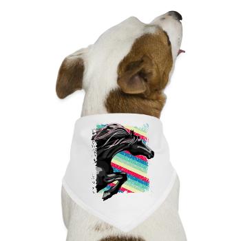 Reiten - Reiter - Reitschule - Pferd - Ross Stute - Hunde-Bandana - Weiß - Vorne
