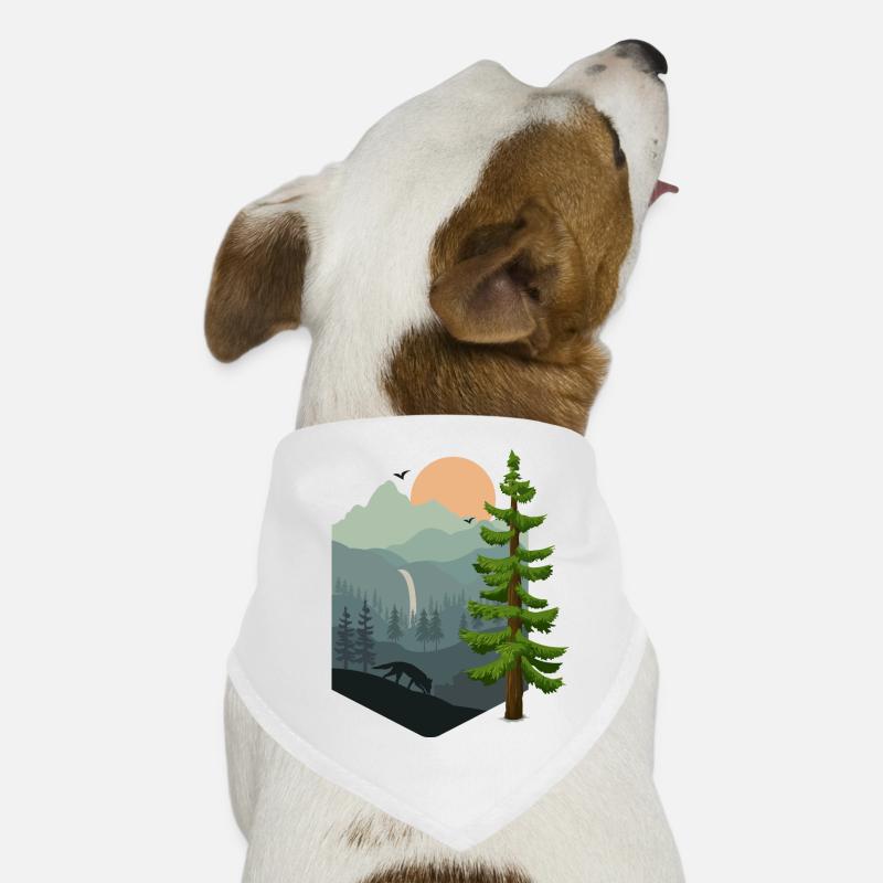 Forest Landscape Mountains Fox Dog Bandana