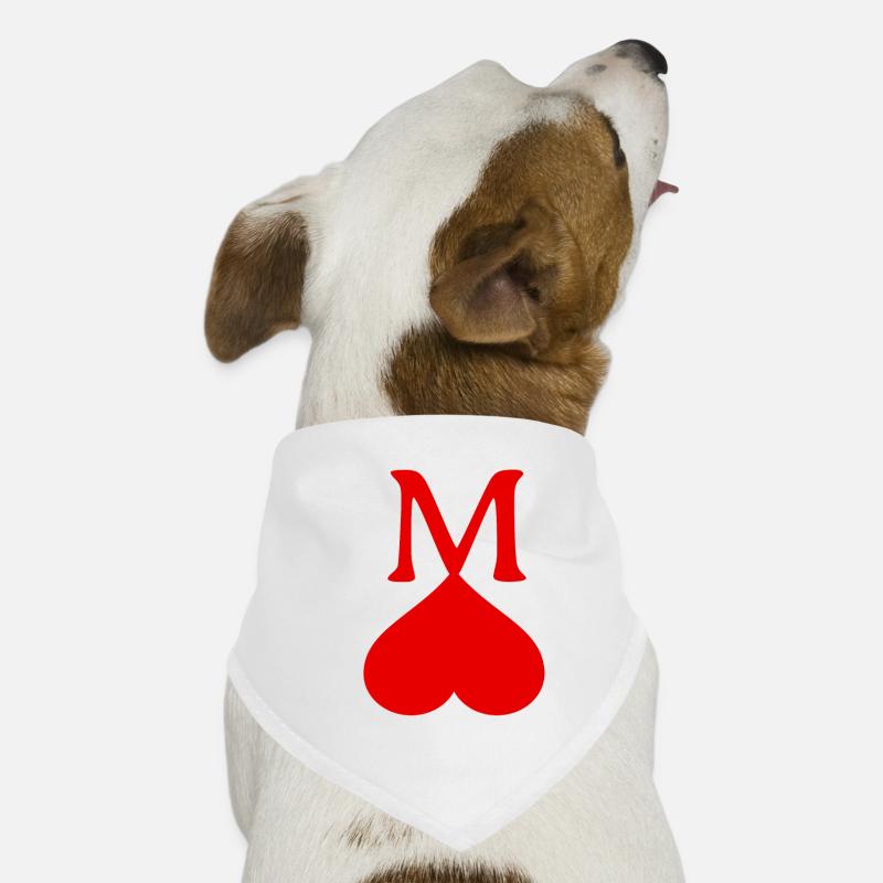 Rotes Herz mit dem Buchstaben M Hunde-Bandana