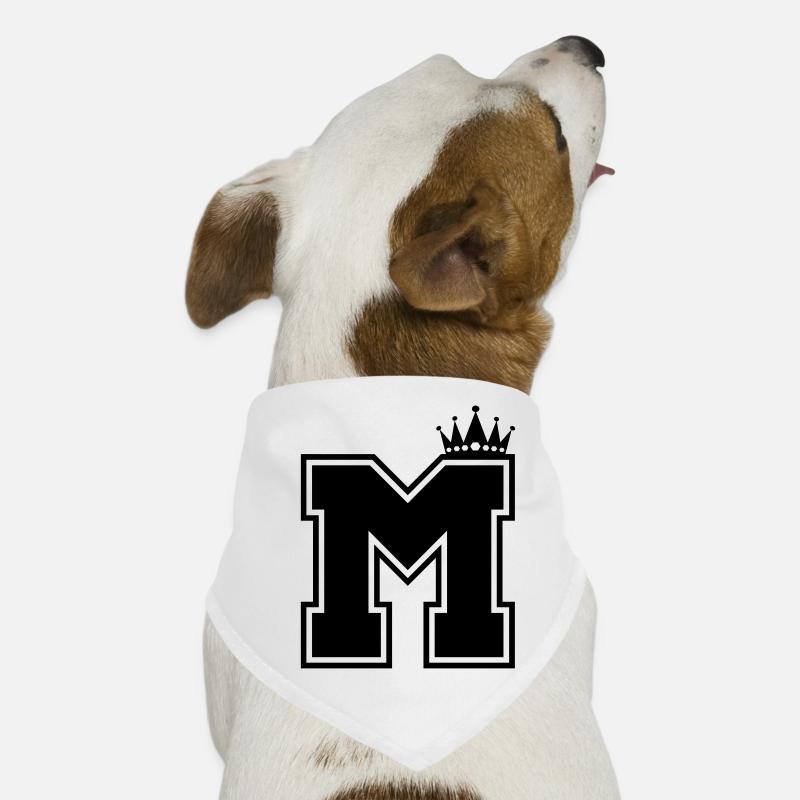 letter M crown - Dog Bandana - white