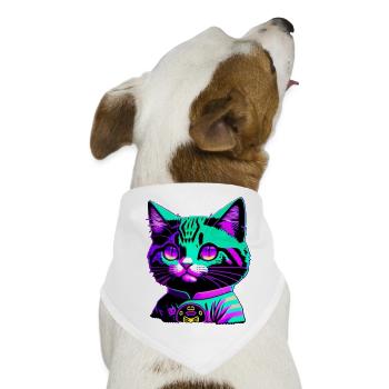 Funky cat - Hunde-Bandana - Weiß - Vorne