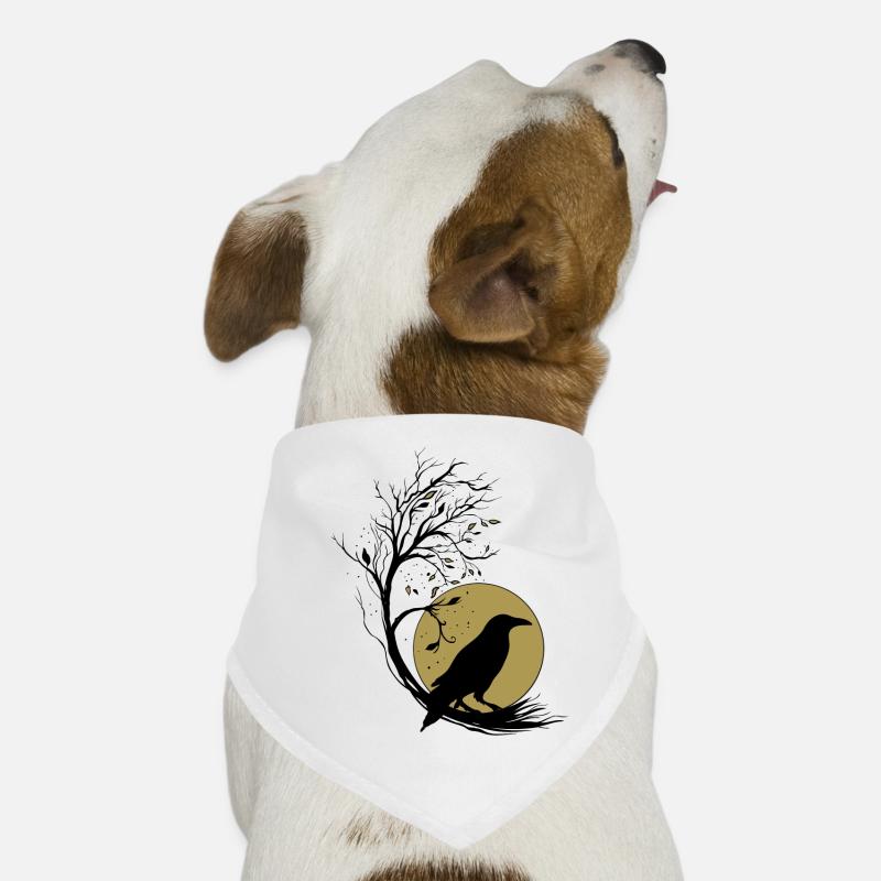 Raven Full Moon Tree Magic Autumn Gothic Wicca Dog Bandana